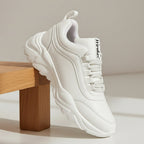 White Lightweight Chunky Sports Shoes for women