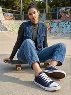 vulcanized Skateboard Sneaker Shoes for Women - Blue (HRLWF24BLU)