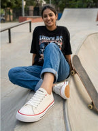 vulcanized Skateboard Sneaker Shoes for Women - White(HRLWF24WHT)
