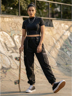 vulcanized Skateboard Sneaker Shoes for Women - Black(HRLWF24BLK)
