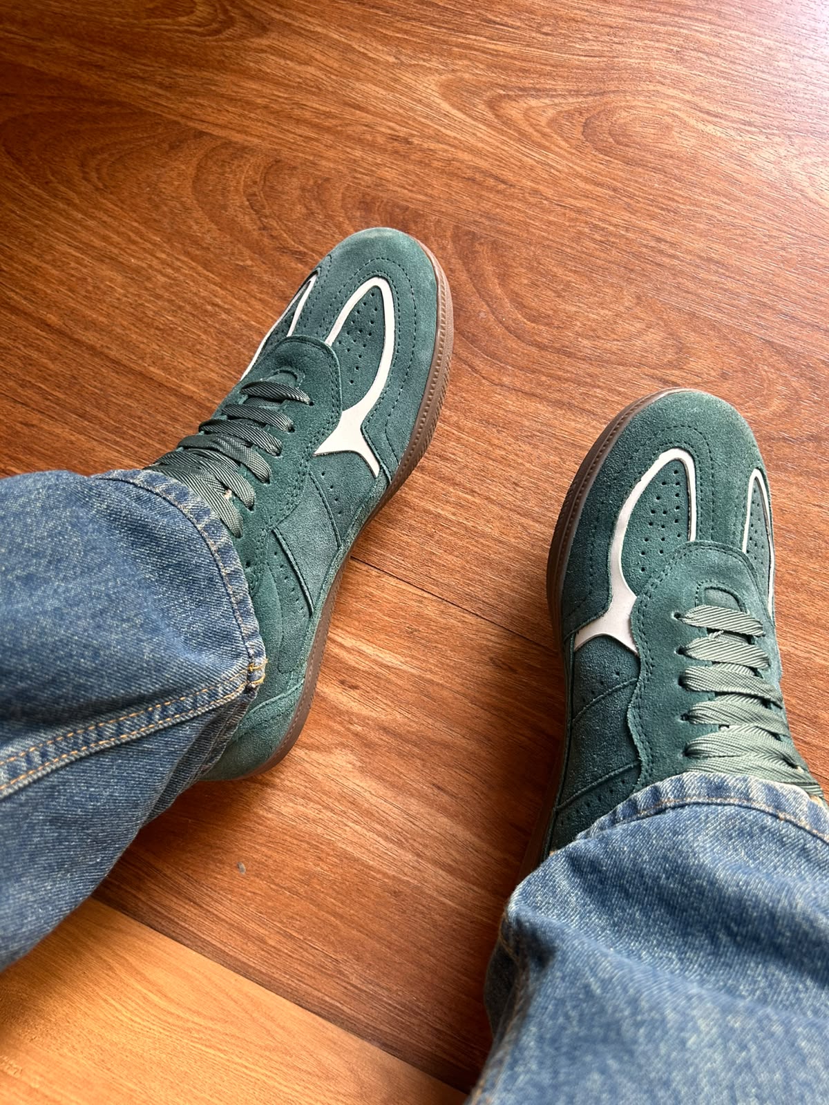 PhoeniXX v2.0 Suede Leather Sneakers – Forest Green & White Unisex (HRLPNX02FGN)