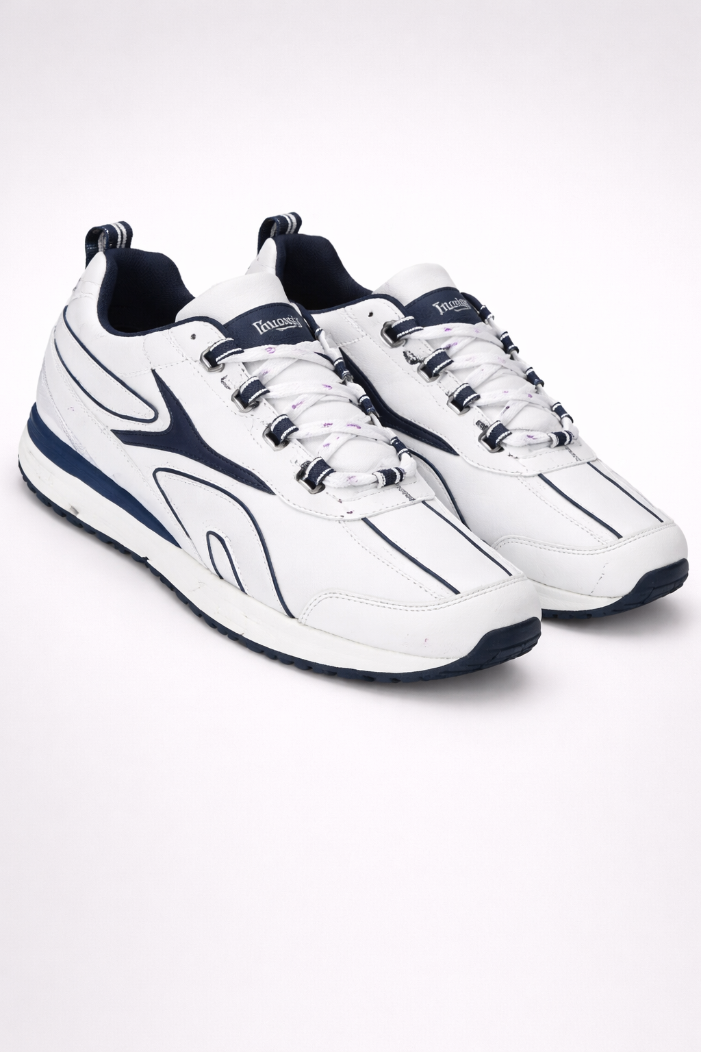 Multi Sport Shock Absorbing Walking  Running Fitness Athletic Training Gym Fashion Sneaker Shoes - White/Blue