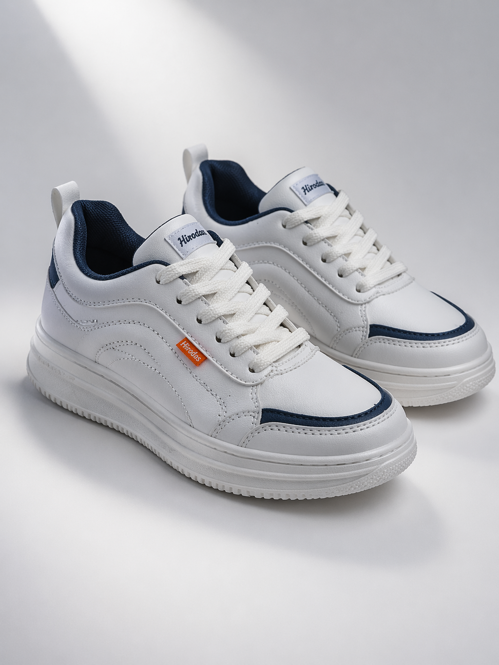 Men’s White Sneakers Stylish, Lightweight & Comfortable Everyday Shoes (HRL2086WHT)