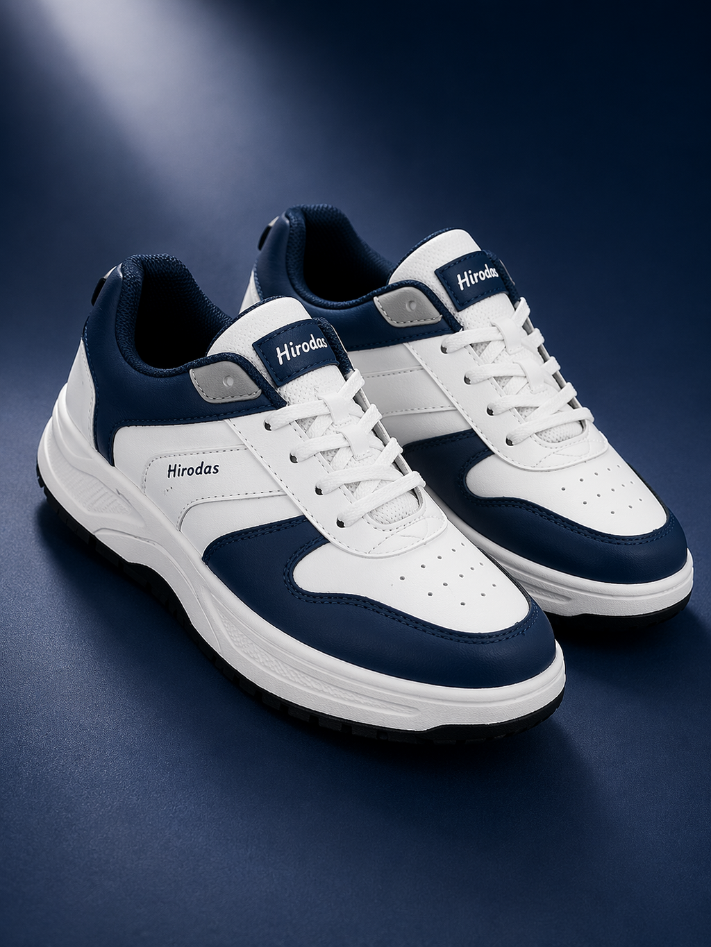 Men Comfort Sneakers - White/ Blue (HRL2084WHB)